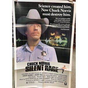 1982 “Silent Rage” ORIGINAL Theatre MOVIE POSTER 27” X 41”  1 Sheet Chuck Norris